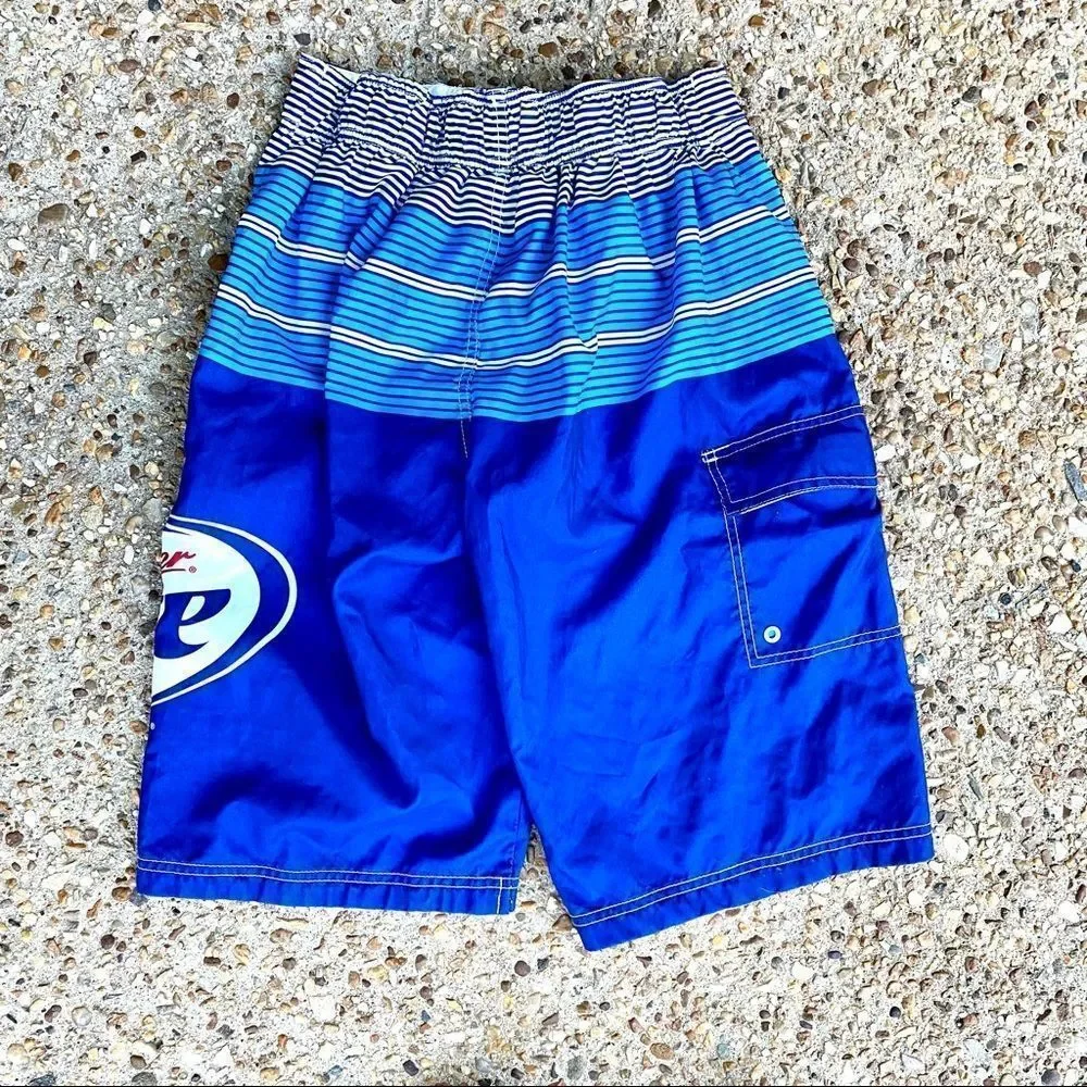 Miller Lite Official Licensed Product Men’s Blue Board Shorts Swim Trunks Size S